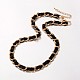 Golden Tone Iron Double Link Chain Necklaces NJEW-J023-14-1