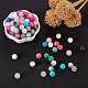 150 Stück 15 Stil gefärbte runde Perlen aus natürlicher weißer Jade sgG-SZ0001-06-4