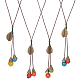 Anattasoul 4-teiliges Lariat-Halsketten-Set aus Polyesterschnüren in 4 Farben NJEW-AN0001-63-1