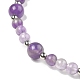 Ensemble de bracelets extensibles en perles rondes avec pierres précieuses mélangées naturelles 4pcs 4 styles BJEW-TA00376-3