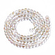Chapelets de perles en verre peinte par pulvérisation transparent GLAA-N035-03A-B07-2