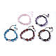 Natural & Synthetic Mixed Stone Braided Bead Bracelets BJEW-I273-K-1