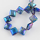 Transparent Electroplate Faceted Glass Beads Strands EGLA-S088-01-2