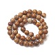 Jaspe imagen natural hebras de perlas reronda G-G-P070-55-8mm-4