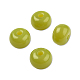 樹脂ビーズ  イミテーション翡翠  フラットラウンド  黄緑  8x4.5mm  穴：1.6~1.8mm RESI-N034-02-Q02-2