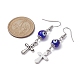 Alloy Cross Dangle Earrings with 304 Stainless Steel Pins EJEW-JE05440-4