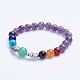 Natural Mixed Stone Beaded Stretch Bracelets BJEW-P072-H-2