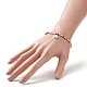 Braccialetto elasticizzato con perline di semi colorati con ciondoli in ottone per donna BJEW-JB09218-01-3