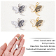 NBEADS 6 Pcs 2 Colors Butterfly Cubic Zirconia Charms ZIRC-NB0001-67-3