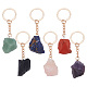 Delorigin 6pcs 6 style pépites pendentif porte-clés en pierres précieuses KEYC-DR0001-05A-1