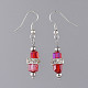 Electroplate Glass Dangle Earrings EJEW-JE03687-01-2