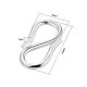 BENECREAT 4 PCS 925 Sterling Silver S-Hook Clasps Necklace Clasp Jewelry Findings for DIY Jewelry Making STER-BC0001-49-2