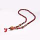 Buddhist Jewelry Natural Tibetan Agate Beaded Necklaces NJEW-F131-25-2