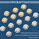 Unicraftale32pcs2色201ステンレス鋼コネクタチャーム  レーザーカットリンク  笑顔とフラットラウンド  プラチナ·ゴールデン  12.5x16.5x1mm  穴：1.5mm  16個/カラー STAS-UN0049-84-5