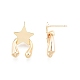 Brass Meteor Star Stud Earrings for Women EJEW-G322-11G-3