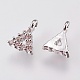 Brass Micro Pave Cubic Zirconia Charms KK-A144-038P-2