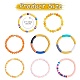 Set di 8 braccialetti elastici con perline di vetro e diaspro imperiale sintetico in 6 stili sgBJEW-SW00086-02-7