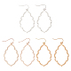 ANATTASOUL 3 Pairs 3 Colors Alloy Dangle Earrings with Brass Pins EJEW-AN0004-44-1