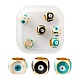 6 pièces 3 couleurs perles émaillées européennes en laiton KK-LS0001-48-2