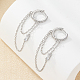 Rhodium Plated 925 Sterling Silver Hoop Earrings UF8951-2-2