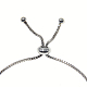 Adjustable Zinc Alloy and Glass Slider Bracelets BJEW-P250-SE018-2