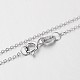 Electroplated Rhodium Plated Sterling Silver Cable Chain Necklaces X-NJEW-N0048-39-18-1