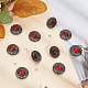Gorgecraft 1 boîte 10 ensembles de boutons à visser boutons métalliques turquoise synthétiques rouges boucle décorative tournesol avec vis arrière boucle de remplacement de fleur vintage pour bricolage cuir couture artisanat sacs décor DIY-GF0006-58-5