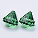 透明なアクリルパーツ  多面カット  ダイヤモンド  濃い緑  36x31mm  穴：2.6mm  約34個/500g TACR-Q260-E-V17-2