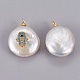 Natural Cultured Freshwater Pearl Pendants PEAR-F008-56G-2