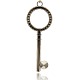 Antique Silver Alloy Skeleton Key Necklace Large Pendants ALRI-J041-01AS-2