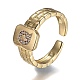 Brass Micro Pave Clear Cubic Zirconia Cuff Rings RJEW-H538-02G-Q-3