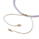 Bracelets de perles tressées en coquillage naturel et graines de verre en forme de cœur BJEW-JB09922-02-4