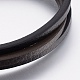 レザーコード多連ブレスレット  304のステンレス鋼マグネットクラスプ付き  ブラック  8-5/8インチ（22cm） BJEW-F325-15P-2