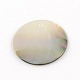 Redondas plana labio negro pendientes de concha SHEL-R009-32-2