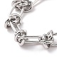 304 pulsera de cadena de eslabones de nudo de acero inoxidable para hombres y mujeres BJEW-E020-01P-2