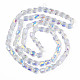 Galvanisieren transparente Glasperlen Stränge EGLA-N002-32-C03-2