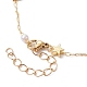 Realizzazione di braccialetti con catena di perline e stella in ottone e imitazione di perle in ABS AJEW-JB01150-38-3