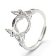 Adjustable 925 Sterling Silver Ring Components STER-I016-010P-4