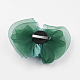 魅惑的な結婚式の花のヘアアクセサリー鉄ワニのヘアクリップ  プラスチックNETスレッドコード付き  ミディアムシーグリーン  22x16cm X-OHAR-A001-53H-2