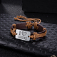 Unisex Trendy Leather Cord Bracelets BJEW-BB15607-A-10