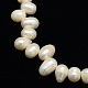 Grado de hebras de perlas de agua dulce cultivadas naturales PEAR-L001-A-06-2