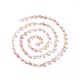 Chaînes de perles de verre craquelées galvanoplasties faites à la main AJEW-JB01135-2
