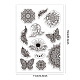 PH PandaHall Butterfly Clear Stamps Mandala Stamp Leaf Silicone Stamps Flower Rubber Stamps Transparent Seal Stamps for DIY Photo Albums Holiday Cards Scrapbooking Gift Tags and Other Craft Projects DIY-WH0448-0422-2
