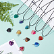 SUNNYCLUE 1 Box 9 STyles 18Pcs Heart Stone Charms Healing Crystals Pendant Reiki Chakra Gemstone Beads with Stainless Steel Snap On Bails for Adults DIY Necklace Jewelry Making Crafts G-SC0002-06-5