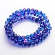 Two Tone Spray Painted Transparent Glass Bead Strands DGLA-R027-10mm-M-2