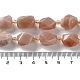 Natural melocotón piedra de luna perlas hebras G-C182-13-01-5