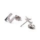 304 Stainless Steel Greek Alphabet Stud Earrings STAS-D007-07P-13-2