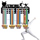 Espositore da parete con porta medaglie in ferro a tema sportivo ODIS-WH0055-049-7