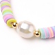 Polymer Clay Heishi Beads Stretch Bracelets BJEW-JB05707-01-2