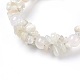 Bracelets blanc pierre de lune extensibles naturelles BJEW-JB03746-03-2